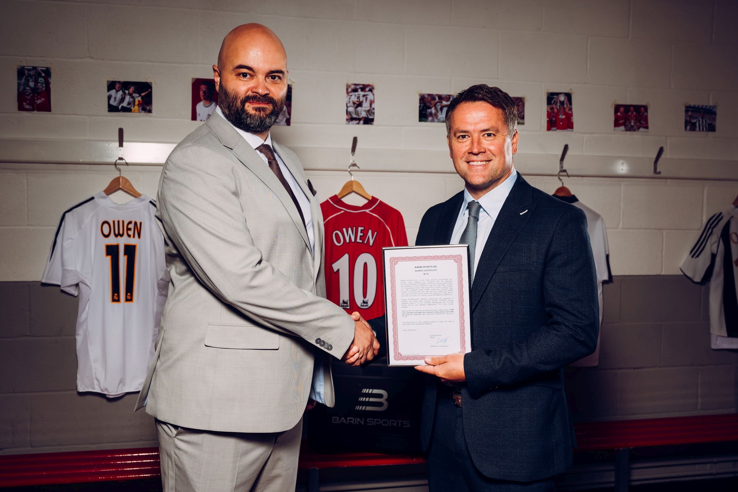 Michael Owen and Vladimir Grozdanov, Barin CEO